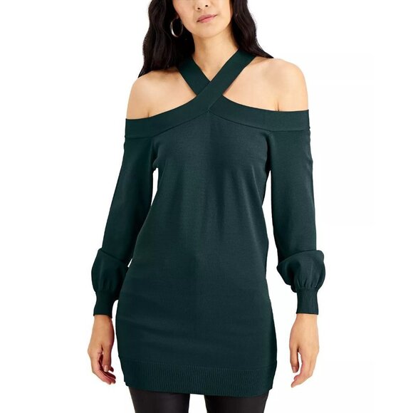 INC International Concepts Womens Medium Cold Shoulder Tunic Sweater $89 1253 - Picture 1 of 7